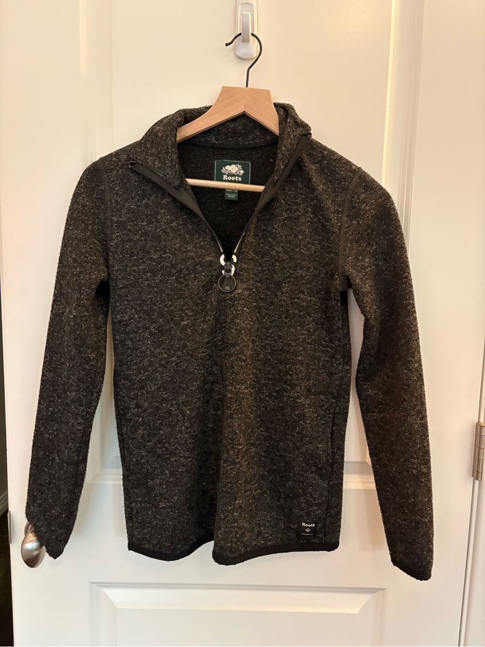 Roots Women’s XXS Charcoal Zip-Neck Sweater